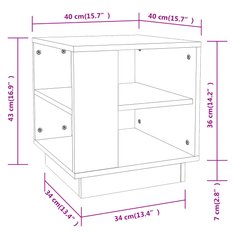 Stolik kawowy 40x40x43 cm z przestronnymi półkami przydymiony dąb do salonu - Miniaturka zdjęcia nr 7