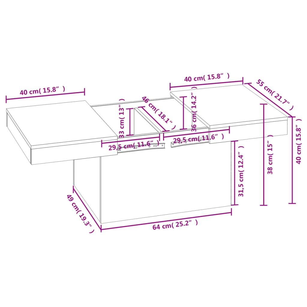 Stolik kawowy 80x55x40 cm biały elegancki do salonu nr. 12