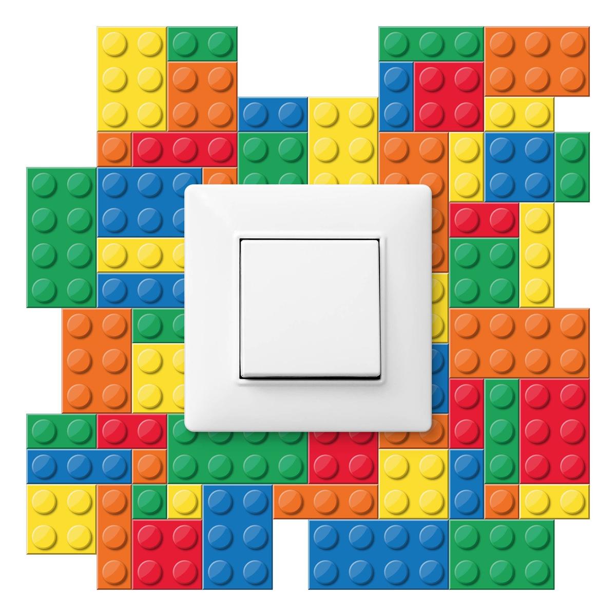 Naklejka Pod Włącznik Świata Kolorowe Klocki Lego 20x20 Do Pokoju Dziecięcego