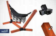 Ultra mocny duży stelaż na hamak impregnowany + BOHO 2-osobowy czarny - Miniaturka zdjęcia nr 2
