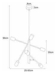 Lampa wisząca K-4751 CAMARA 50x90x50 cm do sypialni lub pokoju czarny - Miniaturka zdjęcia nr 3