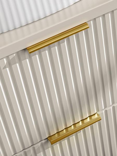 Zestaw mebli łazienkowych ADEL szafka z umywalką nablatową i słupek łazienkowy kaszmir ryflowane fronty nr. 4