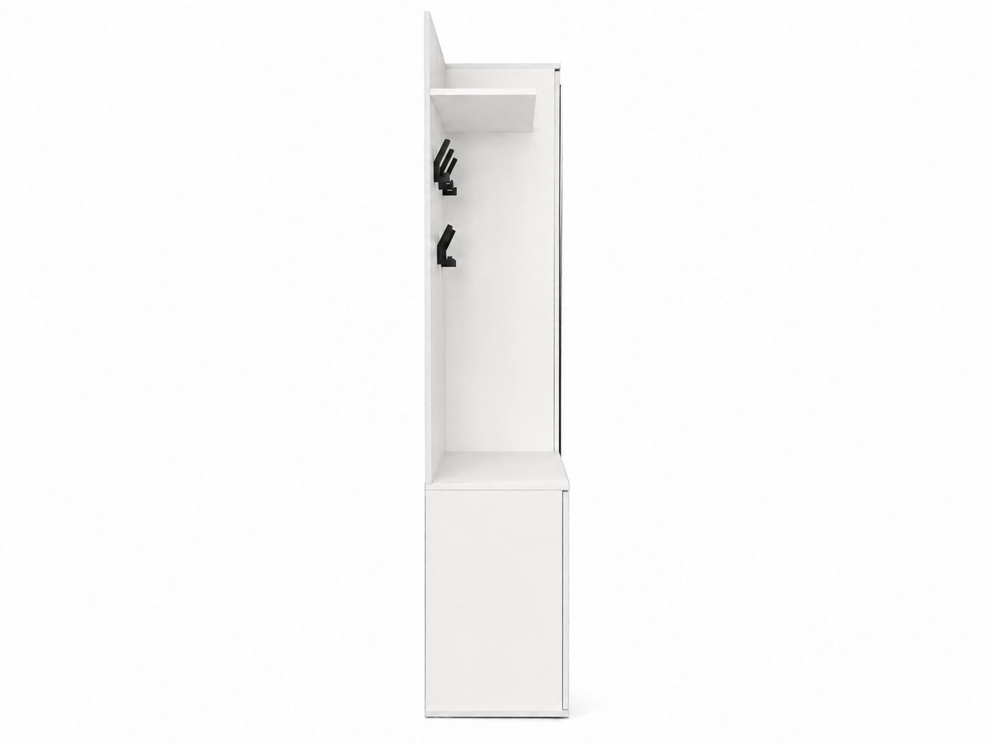 Garderoba do przedpokoju DUO 180x95x35 cm z lustrem wieszakami szafka na buty biały, prawa nr. 6