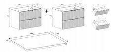 Szafka łazienkowa FLOW 160 cm z blatem kaszmir - Miniaturka zdjęcia nr 16