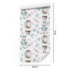 Tapeta Do Pokoju Dziecka ZWIERZĘTA Balony Serca  - Miniaturka zdjęcia nr 2