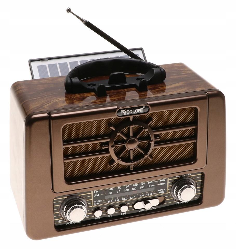 Radio przenośne 23 x 15,5 x 11,5 cm RETRO z funkcją bluetooth   USB ładowany solarnie