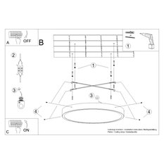 Plafon ONYX 60 czarny LED 3000K 6x60x60cm nowoczesna lampa do salonu - Miniaturka zdjęcia nr 6