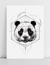 Plakat panda geometria 70x100 cm dekoracja ścienna bez ram  - Miniaturka zdjęcia nr 4