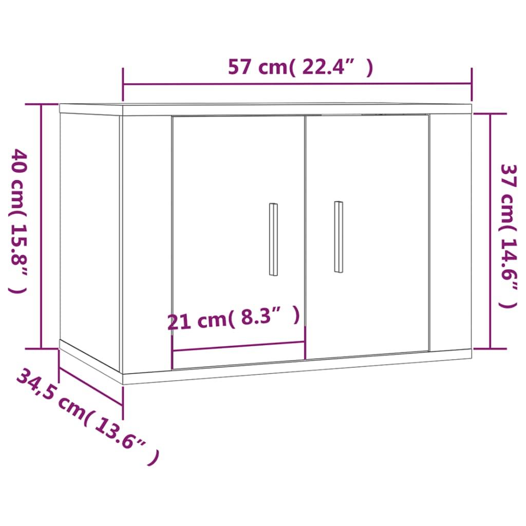 Zestaw szafek RTV 57x34,5x40 cm 3szt z drzwiczkami i półkami szary do salonu nr. 11