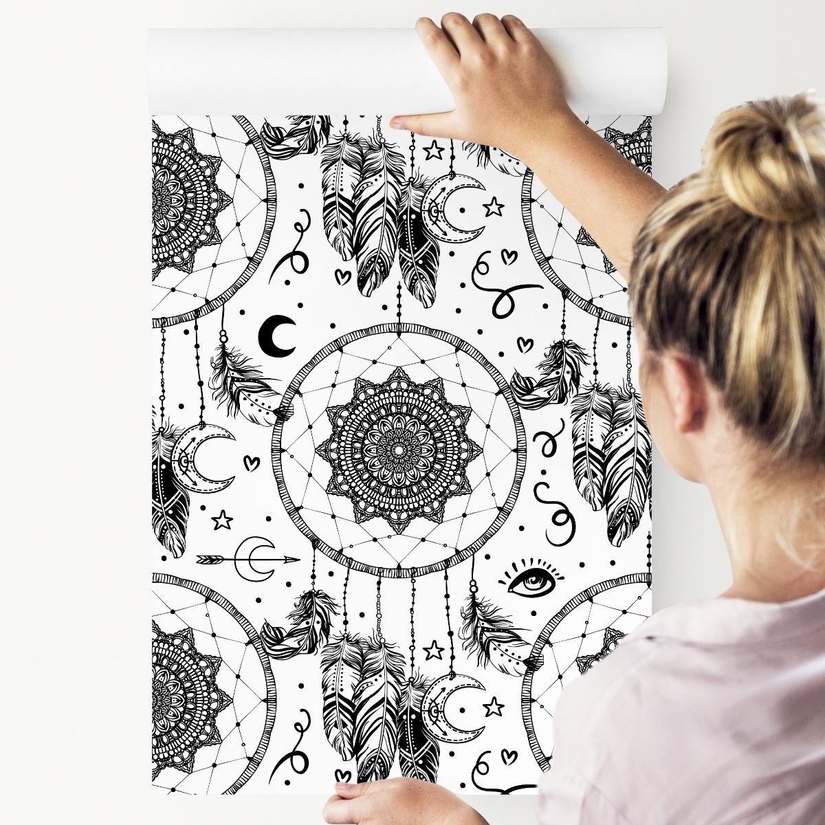 Tapeta W Rolce Łapacz Snów Styl BOHO Pióra Ozdoba  nr. 5