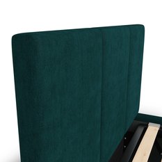 Łóżko Pojedyncze 90x200cm łóżko tapicerowane z pojemnikiem turkusowe do sypialni wezgłowie 100 cm - Miniaturka zdjęcia nr 8