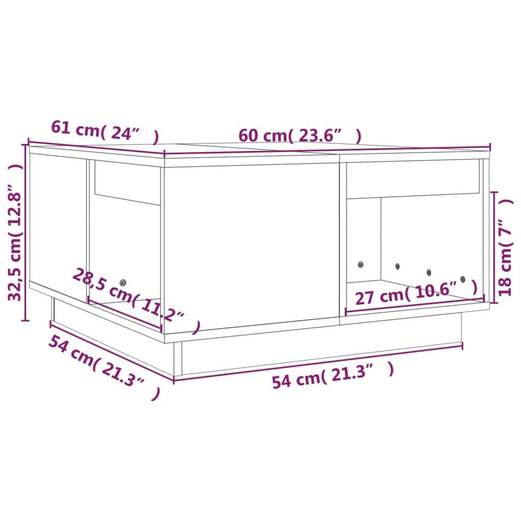 Stolik kawowy 60x61x32,5 cm z przestronnymi półkami lite drewno sosnowe biały do salonu nr. 8