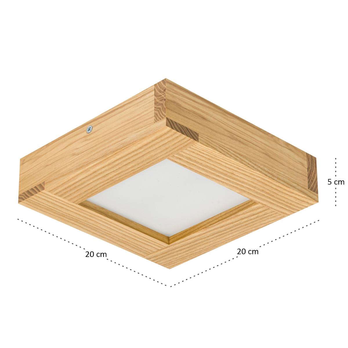 Panel LED 20 x 20 x 5 cm plafon z drewna rustykalny 18W 4000K do salonu nr. 4