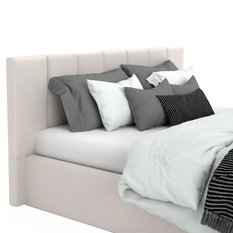 Łóżko tapicerowane 140x200 premium z pojemnikiem do sypialni kremowe wezgłowie 107 cm - Miniaturka zdjęcia nr 10
