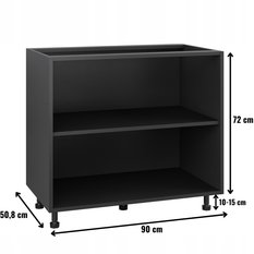 Korpus szafka kuchenna dolna 90x82x50,8 cm z akcesoriami czarny - Miniaturka zdjęcia nr 2