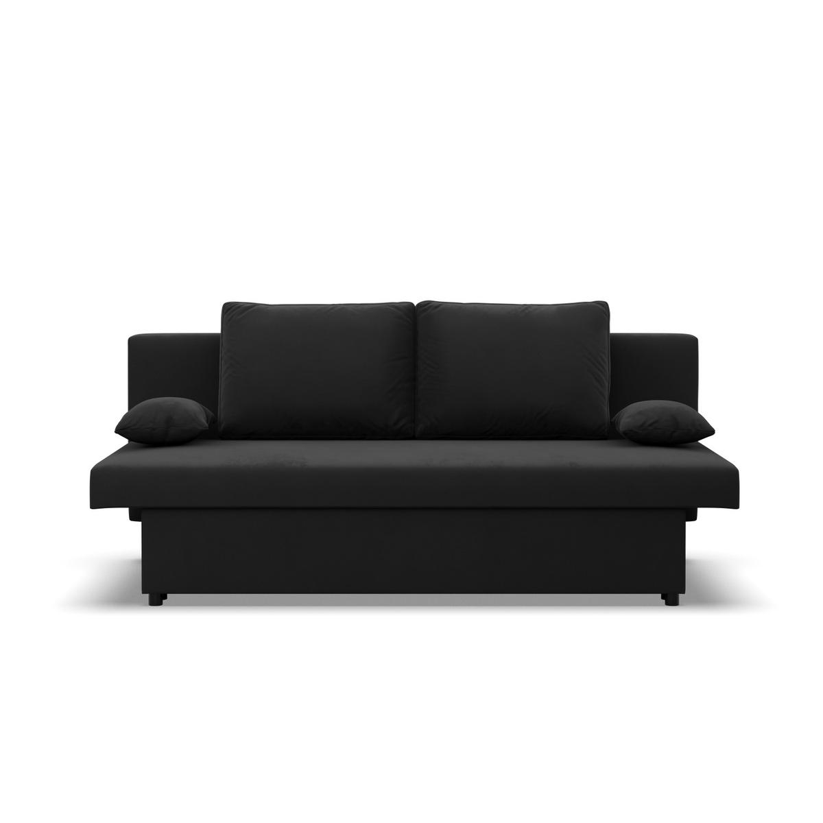 Kanapa 3-osobowa NOLA 191x92x91 cm sofa rozkładana z pojemnikiem do pokoju do salonu czarna nr. 2