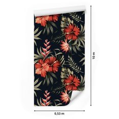 Tapeta Ścienna KWIATY Hibiskusa Liście Tropikalne  - Miniaturka zdjęcia nr 2