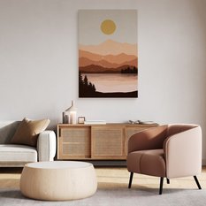 Duży Obraz Do Salonu Jezioro Góry Pejzaż Abstrakcja Styl Boho 80x120cm - Miniaturka zdjęcia nr 6