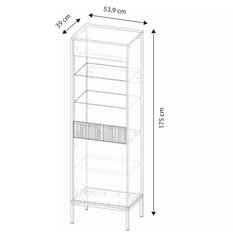 Witryna Maggiore 54x175x39 cm na czarnych nogach kaszmir do salonu i jadalni  - Miniaturka zdjęcia nr 9