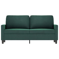 Sofa 158x77x80 cm 2-osobowa tapicerowana aksamitem ciemnozielona do salonu - Miniaturka zdjęcia nr 3