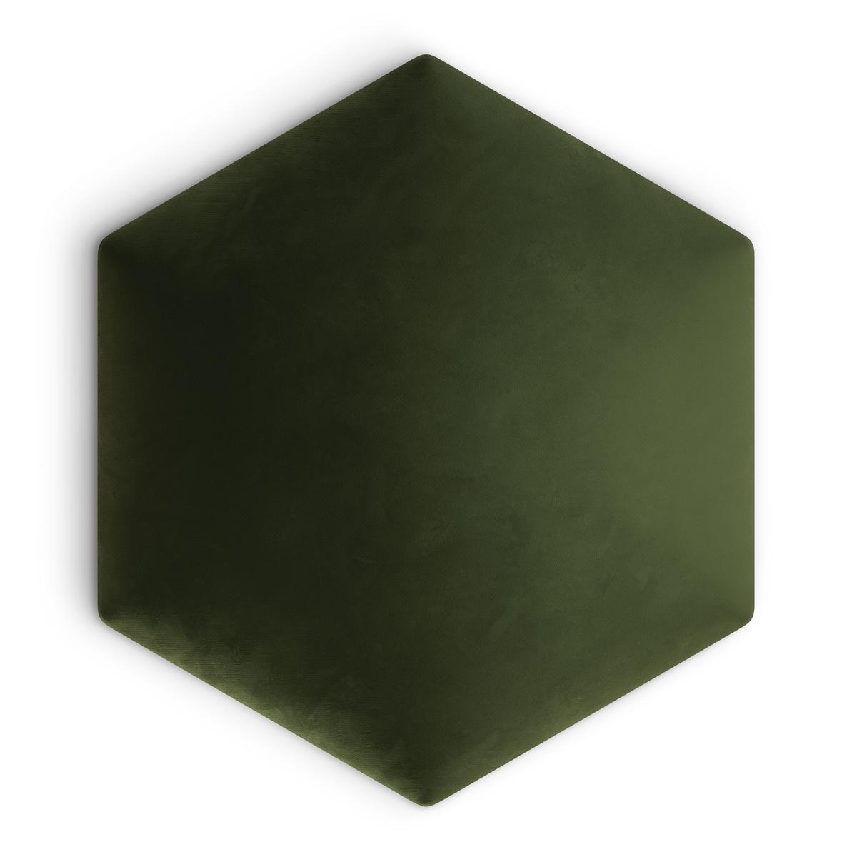Panele tapicerowane 35x40 cm hexagon magic velvet khaki nr. 2