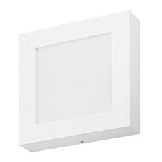 Panel LED 25 x 25 x 5 cm plafon z drewna biały 24W kinkiet 4000K do salonu - Miniaturka zdjęcia nr 3