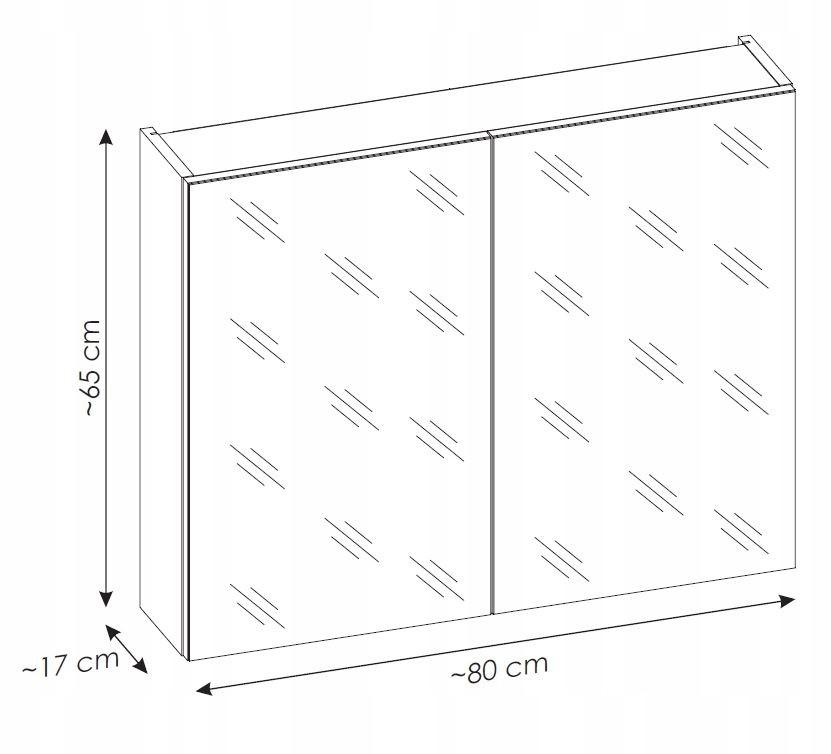 Szafka z lustrem 80 cm taupe z gniazdkiem do łazienki  nr. 6