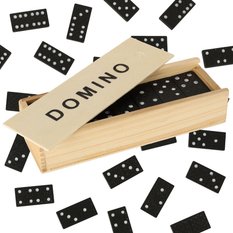 Domino drewniane klocki gra rodzinna + pudełko zabawka dla dziecka - Miniaturka zdjęcia nr 8