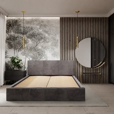 Łóżko tapicerowane do sypialni basic 120x200x88 cm podwójne z pojemnikiem grafitowe - Miniaturka zdjęcia nr 3
