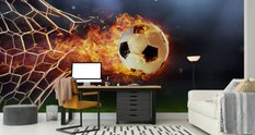 Fototapeta Ścienna PIŁKA NOŻNA Ogień Sport Dekoracja do Pokoju Chłopca - Miniaturka zdjęcia nr 4