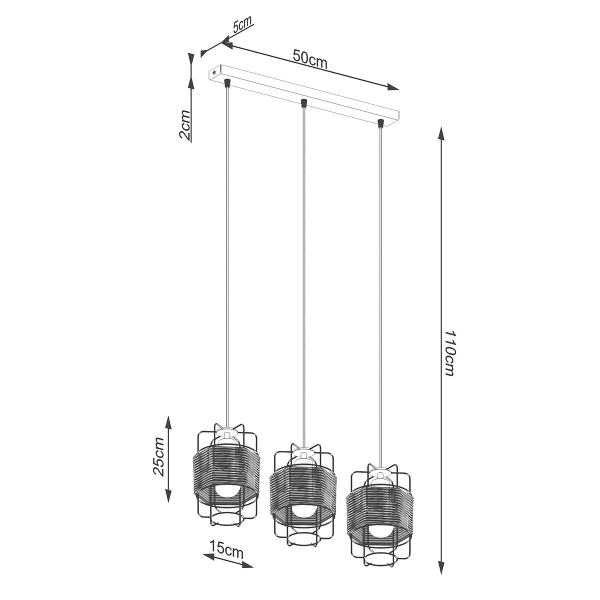 Lampa wisząca GIZUR 3L 110x15x50cm nowoczesna E27 do salonu nr. 5