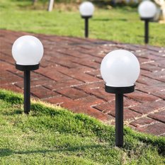 Lampa 33 cm solarna do ogrodu biała czarna  - Miniaturka zdjęcia nr 6