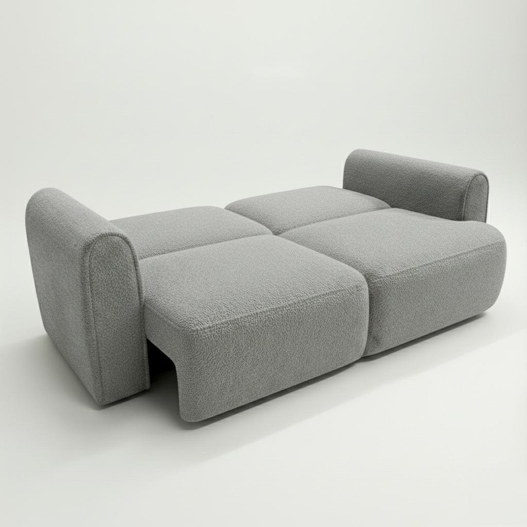 Kanapa rozkładana ITALY 253x110x71 cm sofa z funkcją spania tkanina LOOP szara nr. 4