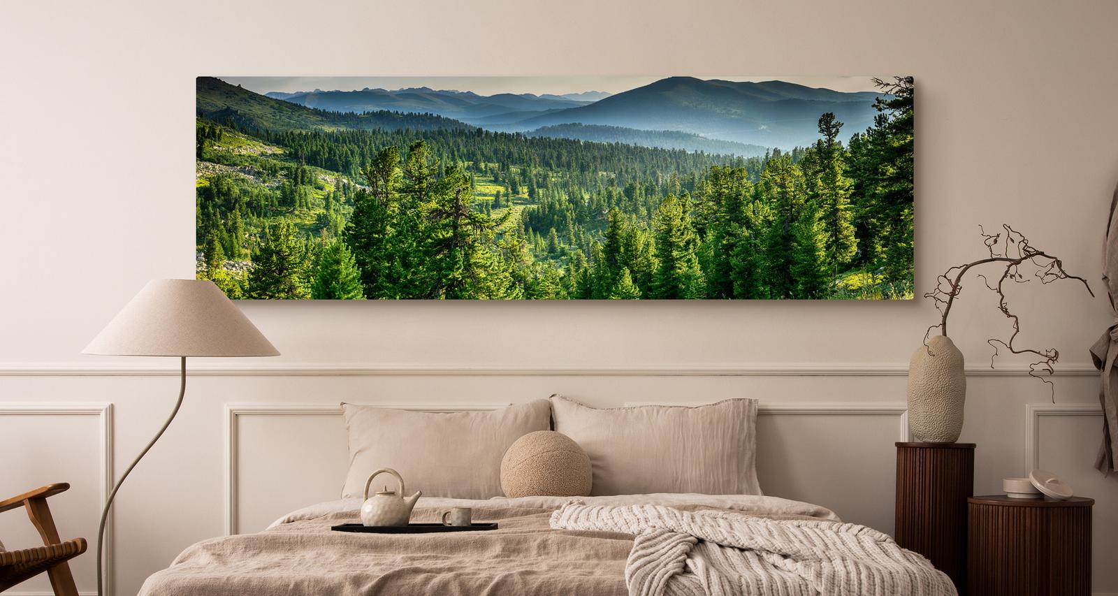 Obraz Panoramiczny Do Salonu LAS Góry Krajobraz Efekt 3D Natura 145x45cm nr. 4