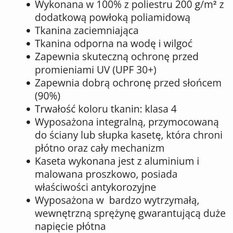 Markiza boczna/ roleta ochronna tarasowa/ balkonowa - Miniaturka zdjęcia nr 10