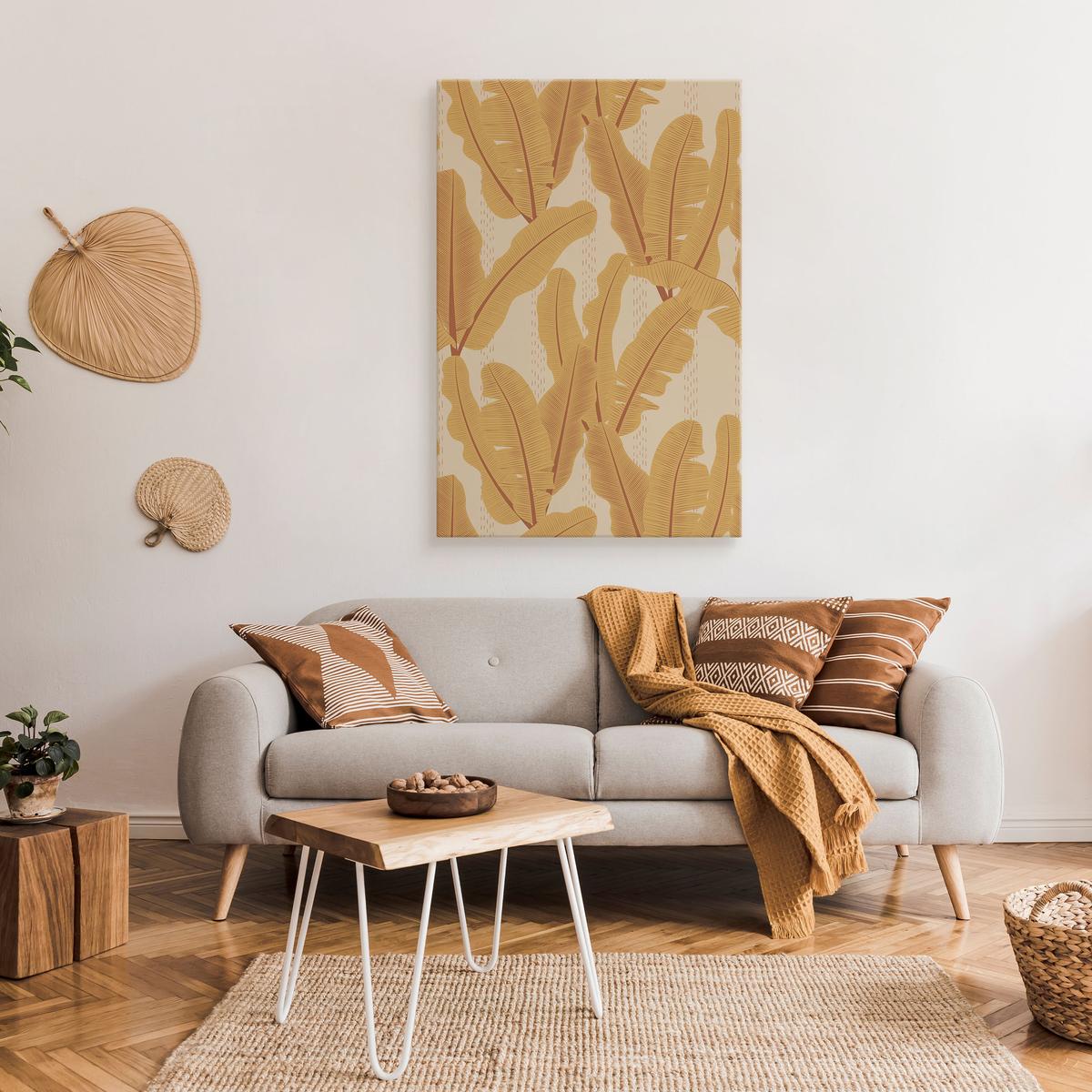 Duży Obraz Do Sypialni Liście Bananowe Abstrakcja Styl Boho 80x120cm nr. 3