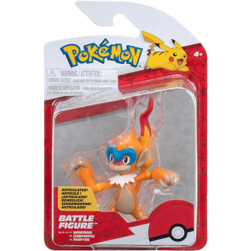 Oryginalna ruchoma figurka monferno pokemon battle figure jazwares 1-pak dla dziecka