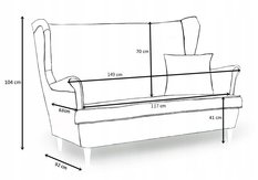 Zestaw wypoczynkowy mebli ARI 149x104x92 cm uszak sofa fotele pufy do salonu Mirofaza szary - Miniaturka zdjęcia nr 4