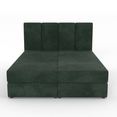 Łóżko kontynentalne 160x200x113 cm tapicerowane podwójne z materacem butelkowa zieleń - Miniaturka zdjęcia nr 9
