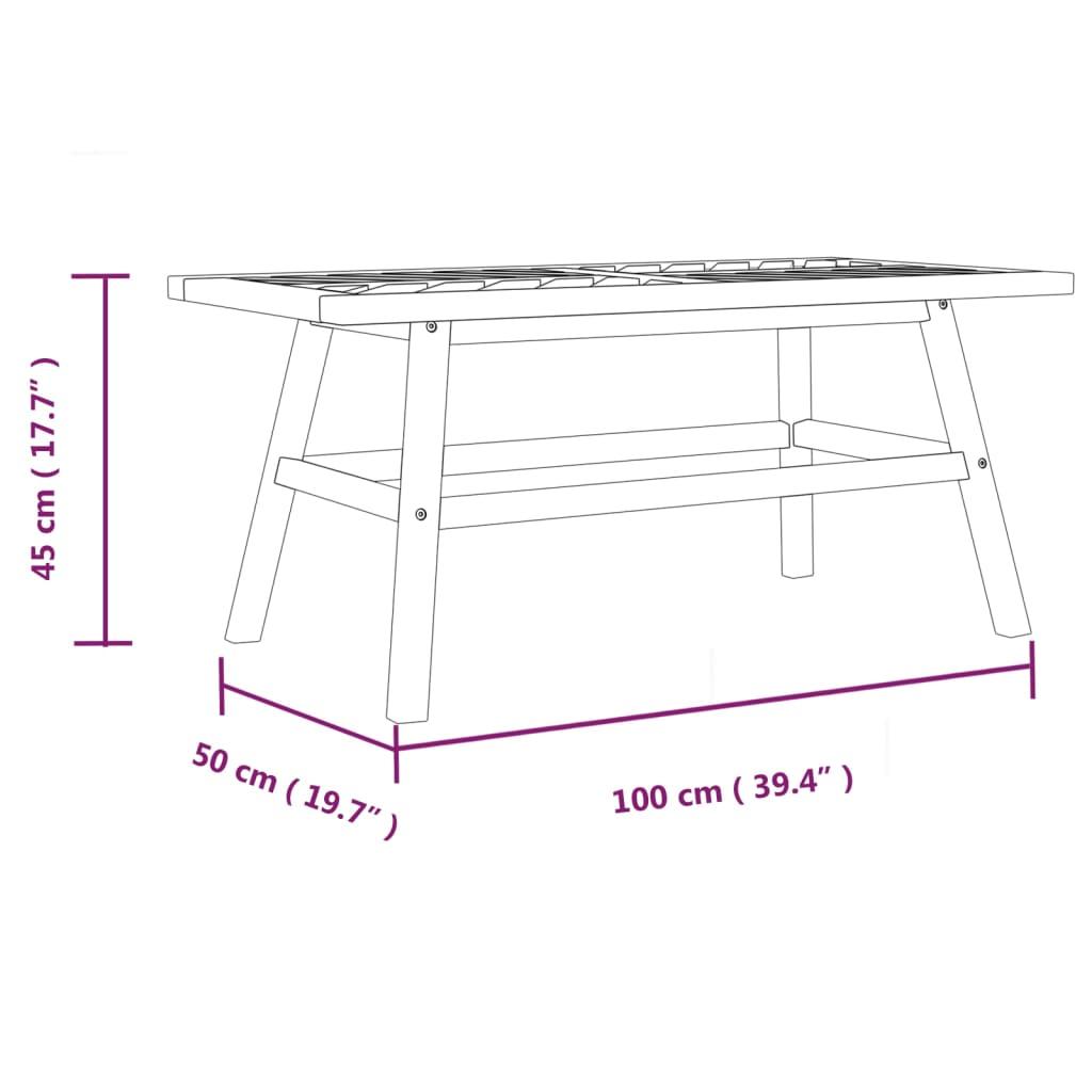 Stolik kawowy 100x50x45 cm stabilny z litego drewna akacjowego do salonu nr. 7