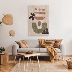 Duży Obraz Na Płótnie Do Salonu Abstrakcyjne Kształty Styl Boho 70x100cm - Miniaturka zdjęcia nr 3