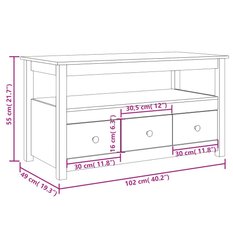 Stoli kawowy 102x49x55 cm z szufladami z drewna sosnowego do salonu - Miniaturka zdjęcia nr 11