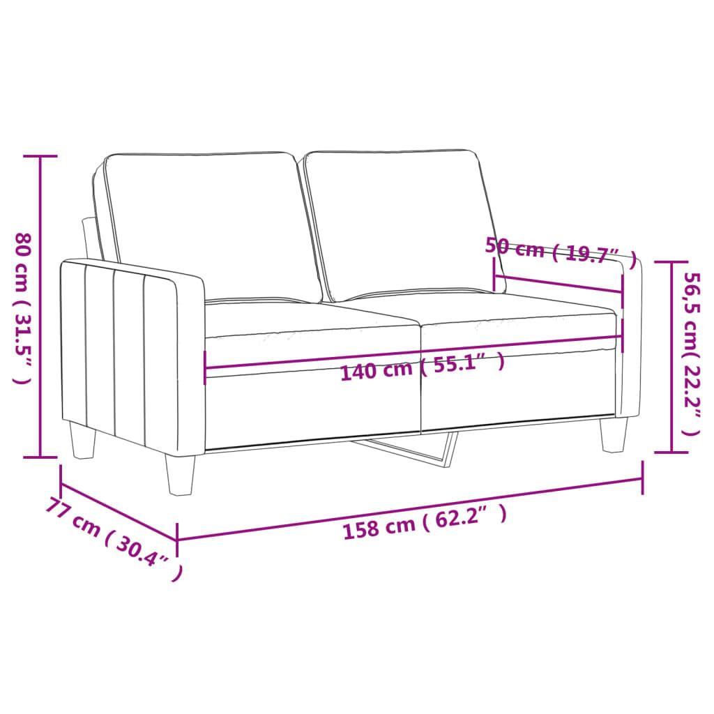 Sofa 158x77x80 cm 2-osobowa tapicerowana aksamitem czerwona do salonu nr. 7