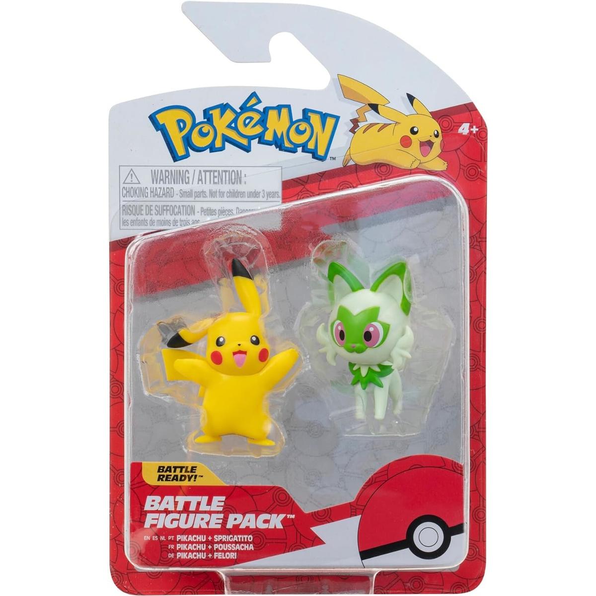 POKEMON BATTLE FIGURE PACK 2-PAK ORYGINALNE FIGURKI PIKACHU + SPRIGATITO nr. 1