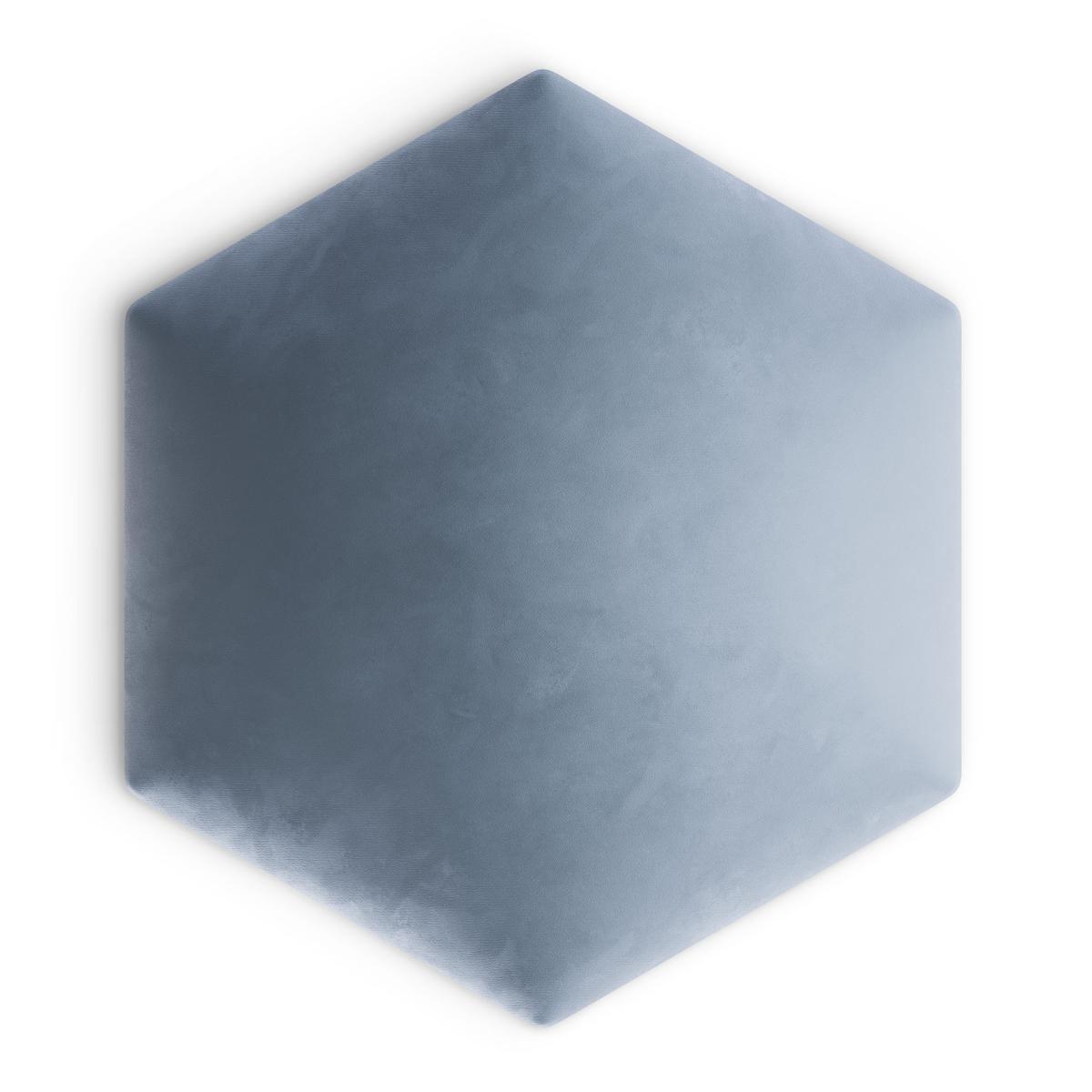 Panele tapicerowane  26x30 cm hexagon magic velvet błękitny nr. 2