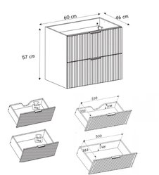 Szafka łazienkowa FLOW 60 cm z blatem kaszmir - Miniaturka zdjęcia nr 15