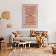 Duży Obraz Do Sypialni Różowe Kamienie Akwarele Styl Boho 80x120cm - Miniaturka zdjęcia nr 3