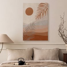 Obraz Do Salonu Pastelowy Pejzaż Pustynia Liście Styl Boho Natura 80x120cm - Miniaturka zdjęcia nr 5