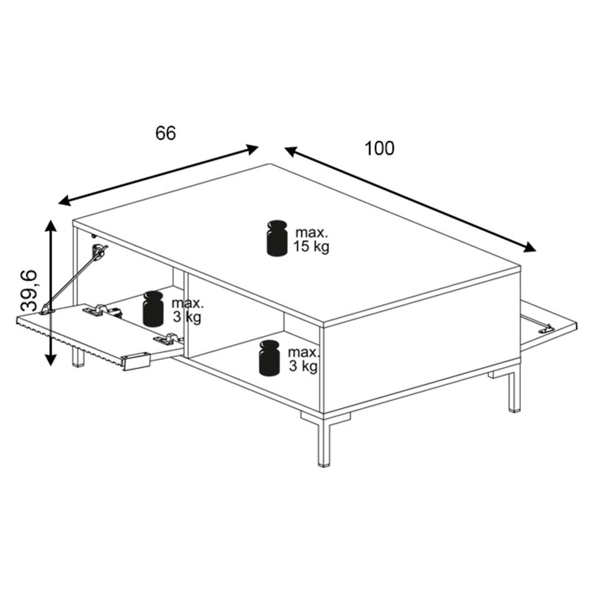 Stolik kawowy Flinn 100 cm prostokątny do salonu czarny mat nr. 6