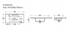 Szafka łazienkowa z umywalką 80 cm zielona ryflowane fronty 2 szuflady mdf line green - Miniaturka zdjęcia nr 4